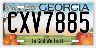 GA license plate CXV7885