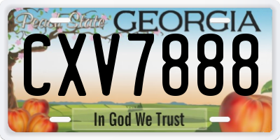 GA license plate CXV7888