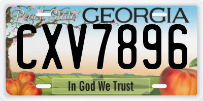 GA license plate CXV7896