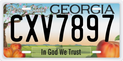 GA license plate CXV7897