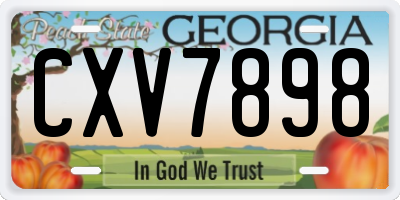 GA license plate CXV7898