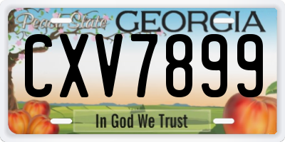 GA license plate CXV7899