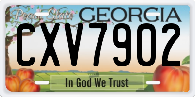 GA license plate CXV7902