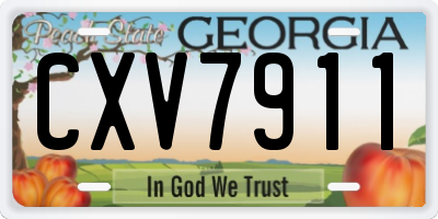 GA license plate CXV7911