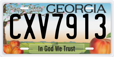 GA license plate CXV7913