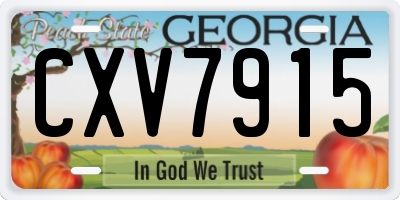 GA license plate CXV7915