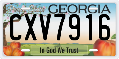 GA license plate CXV7916