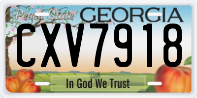 GA license plate CXV7918