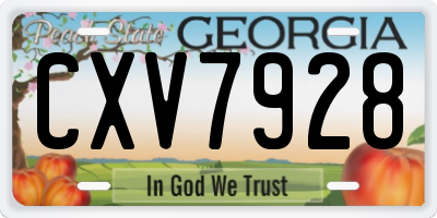 GA license plate CXV7928
