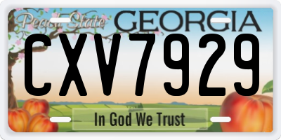GA license plate CXV7929