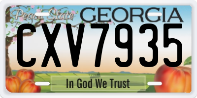 GA license plate CXV7935