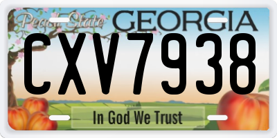 GA license plate CXV7938