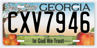 GA license plate CXV7946