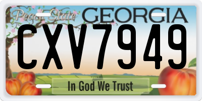 GA license plate CXV7949