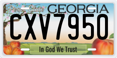 GA license plate CXV7950