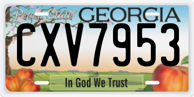 GA license plate CXV7953
