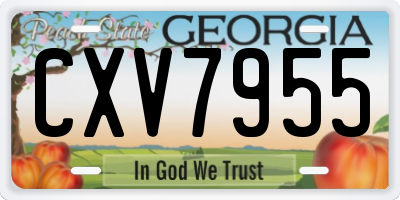 GA license plate CXV7955