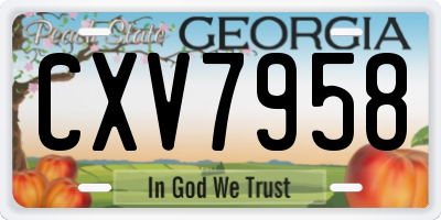 GA license plate CXV7958