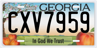 GA license plate CXV7959