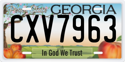 GA license plate CXV7963
