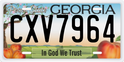 GA license plate CXV7964