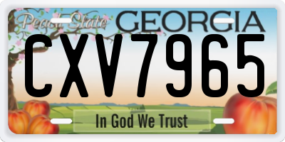 GA license plate CXV7965