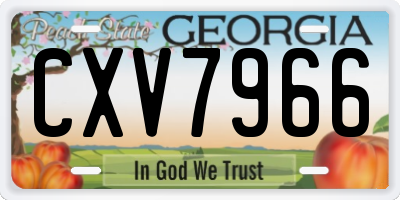 GA license plate CXV7966