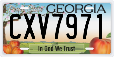 GA license plate CXV7971