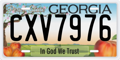 GA license plate CXV7976