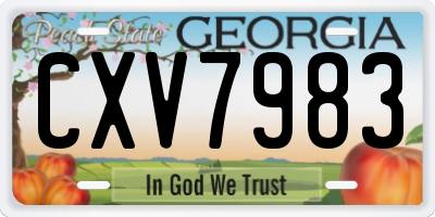 GA license plate CXV7983