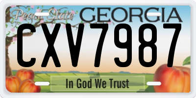 GA license plate CXV7987
