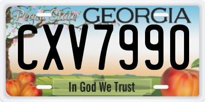 GA license plate CXV7990