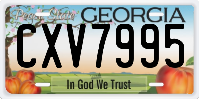 GA license plate CXV7995