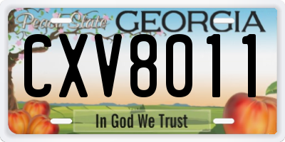 GA license plate CXV8011