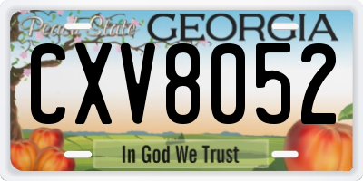 GA license plate CXV8052
