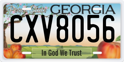 GA license plate CXV8056