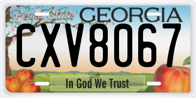 GA license plate CXV8067