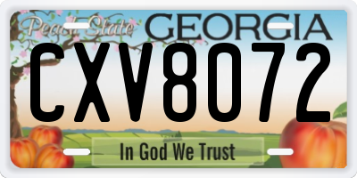 GA license plate CXV8072