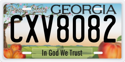GA license plate CXV8082