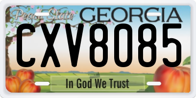 GA license plate CXV8085