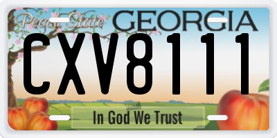 GA license plate CXV8111