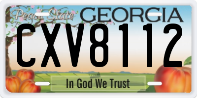GA license plate CXV8112
