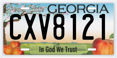 GA license plate CXV8121