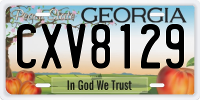 GA license plate CXV8129