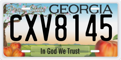 GA license plate CXV8145