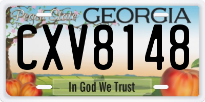 GA license plate CXV8148