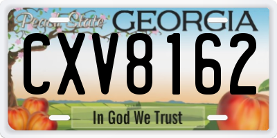 GA license plate CXV8162
