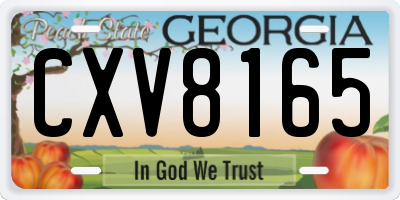 GA license plate CXV8165