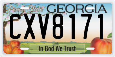 GA license plate CXV8171
