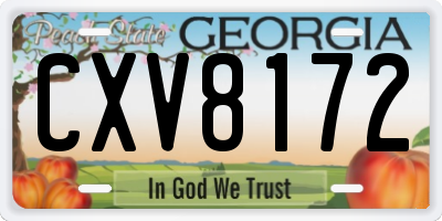 GA license plate CXV8172
